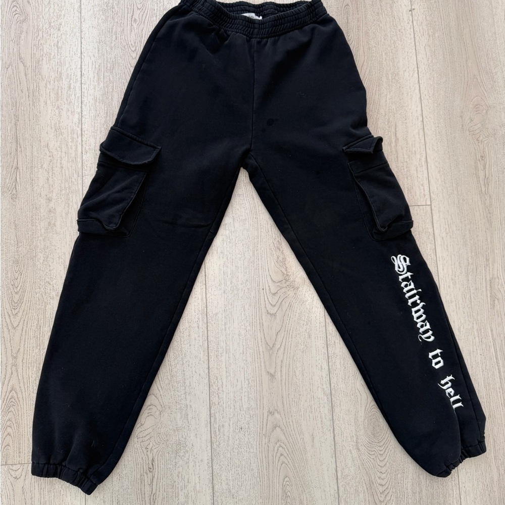 Adika Black Joggers with White Text